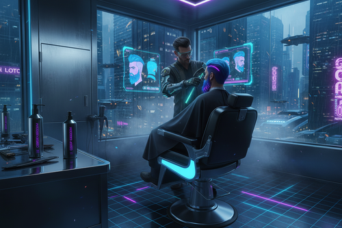 Haircut & Beard Combo cyberpank style