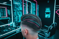 Premium Fade haircut cyberbank style